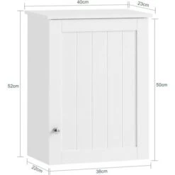 SoBuy White Wall Mounted Single Door Bathroom Cabinet,BZR19-W -Grohe Sales Shop 13727673 4