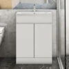 500mm Modern White Freestanding Bathroom Sink And Cabinet Vanity Unit Doors -Grohe Sales Shop 18443112 1