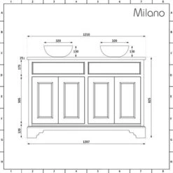 Milano Thornton - Traditional 1210mm Floorstanding Bathroom Vanity Unit With Round Countertop Basin - Light Grey -Grohe Sales Shop 24196487 5