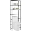 3-Tier Storage Rack Over Toilet Black 53x28x169 Cm -Grohe Sales Shop 30315627 1