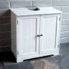 White Under Sink Storage Cabinet Bathroom Shelving Vanity Unit Basin Furniture Toilet Cupboard Free Standing Unit -Grohe Sales Shop 44260540 1