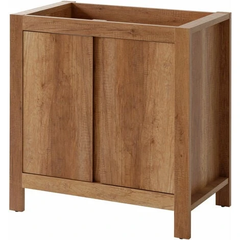 Bathroom Vanity Sink Unit 800mm Freestanding Storage Cabinet 80cm Oak Effect Classic -Grohe Sales Shop 80437563 1